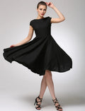 Classic A-Line Midi Boat Neck Cap Sleeve Zipper Back Party Dress