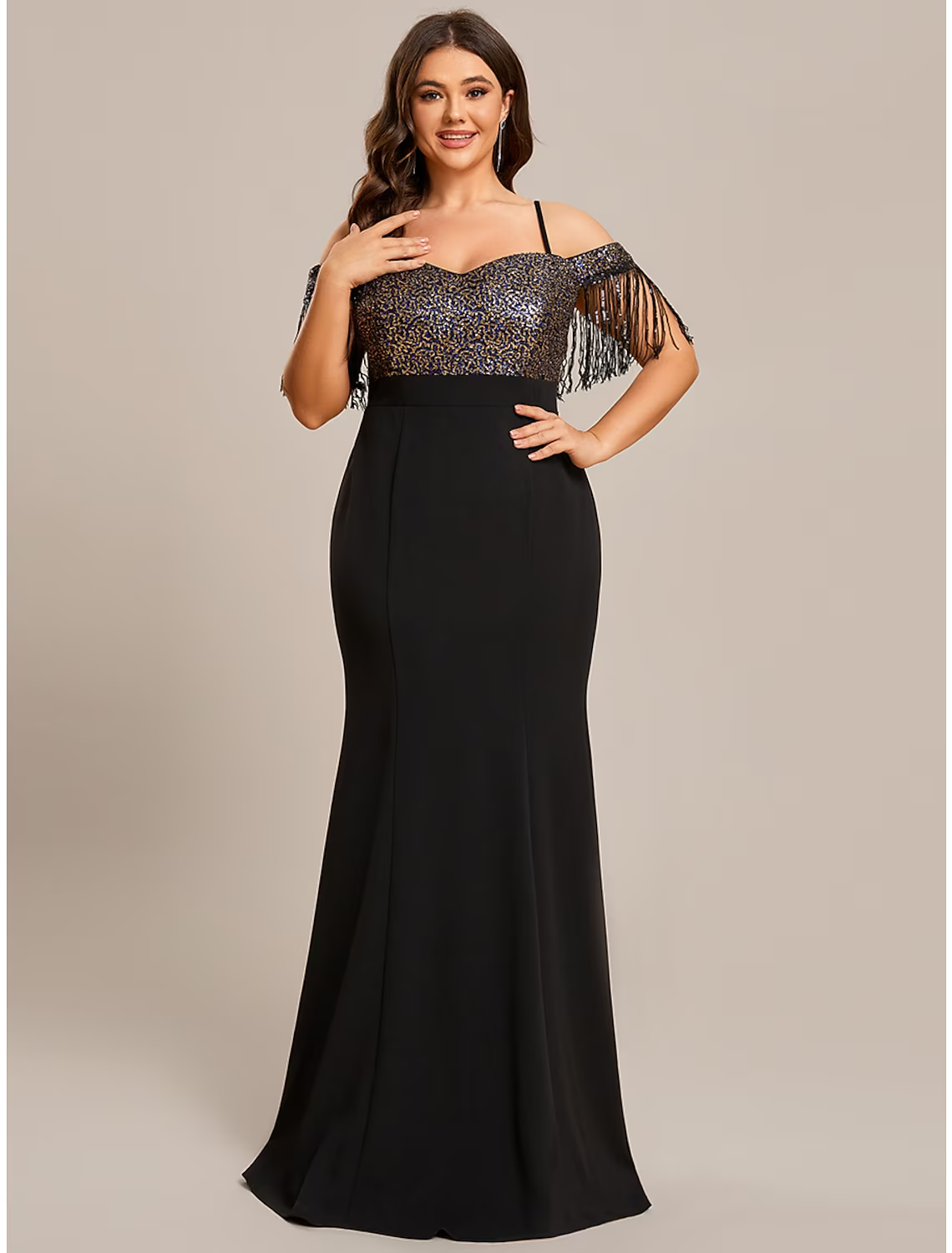 Wedding Guest Dresses Dress Formal Floor Length Short Sleeve Off Shoulder Fabric with Tassel