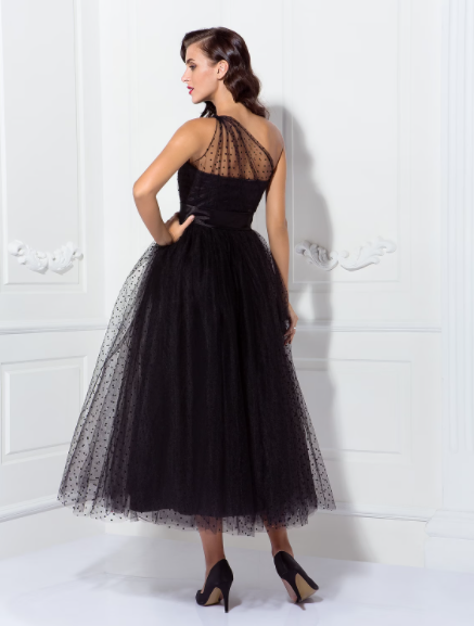 Cocktail Dresses Vintage Dress Wedding Guest Sleeveless One Shoulder with Pleats Pattern Print