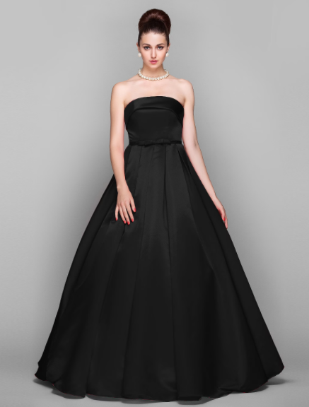 Floor Length Sleeveless Strapless with Bow(s)