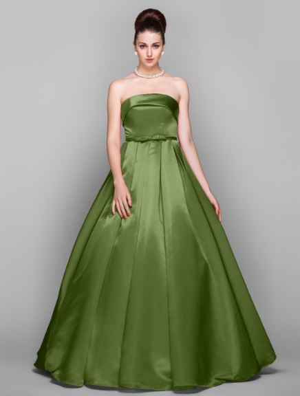 Floor Length Sleeveless Strapless with Bow(s)