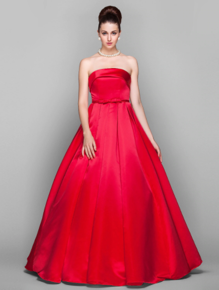 Floor Length Sleeveless Strapless with Bow(s)