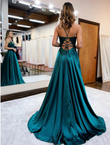 Formal Sleeveless V Neck Backless