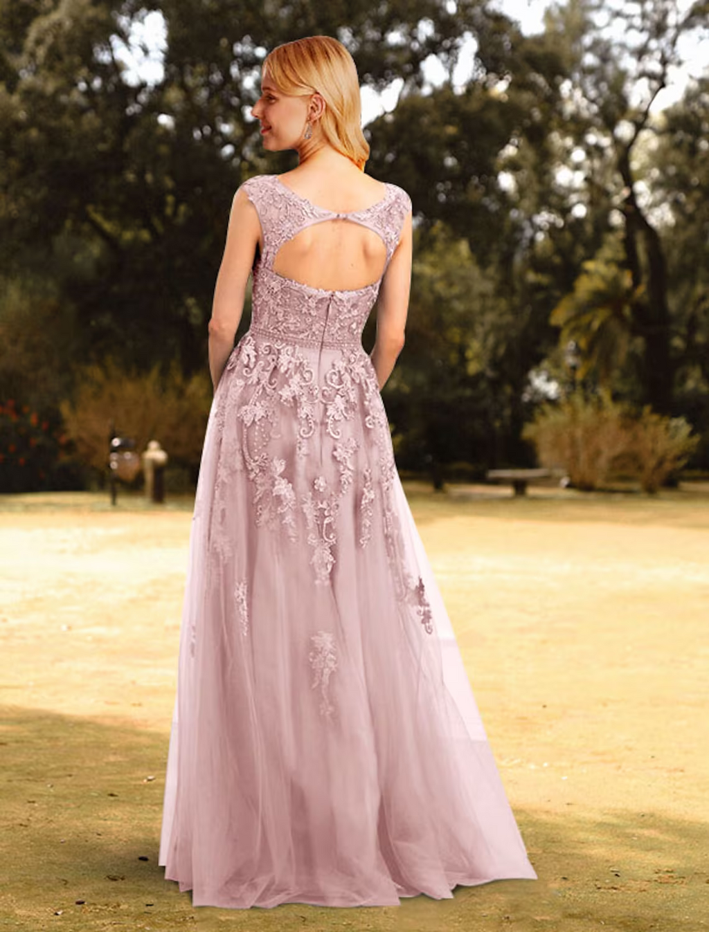 Floral Dress Wedding Guest Floor Length Sleeveless Jewel Neck with Appliques Pure Color