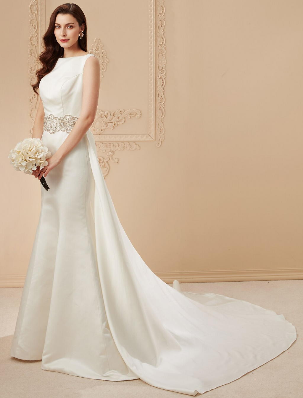 Wedding Dresses Regular Straps Neck With Beading