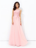 Sparkle & Shine Dress Formal Floor Length Sleeveless Jewel Neck with Appliques