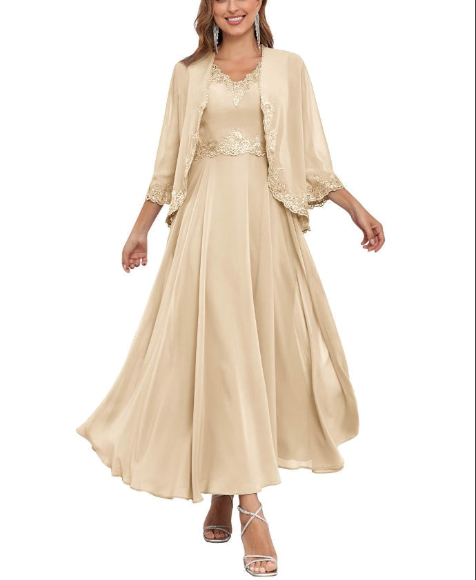 Mother of the Bride or Groom Dresses Two Pieces Jacket Sequins Formal Dress Wedding Guests Dresses