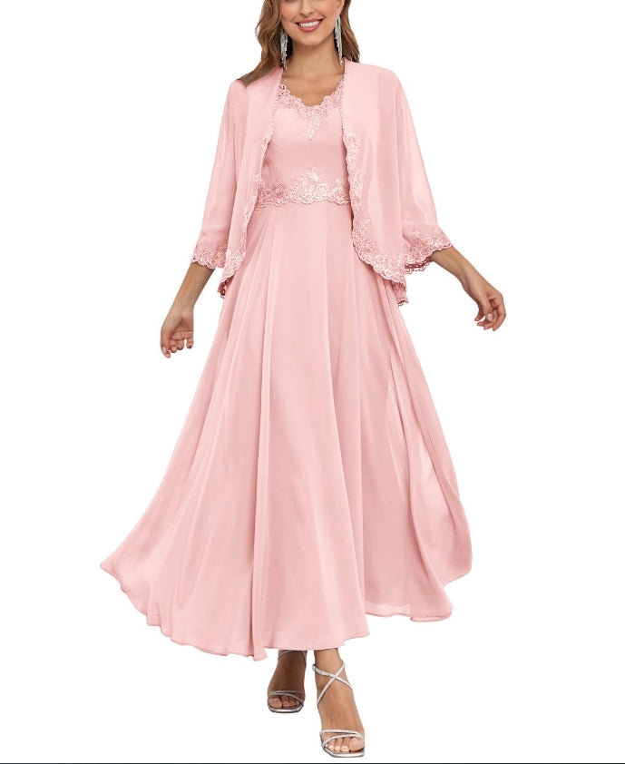 Mother of the Bride or Groom Dresses Two Pieces Jacket Sequins Formal Dress Wedding Guests Dresses