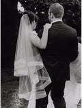Ding Ji One-tier Comtemporary Stylish Wedding Veil Cathedral Veils Fringe Luxurious Hot Sale Veil