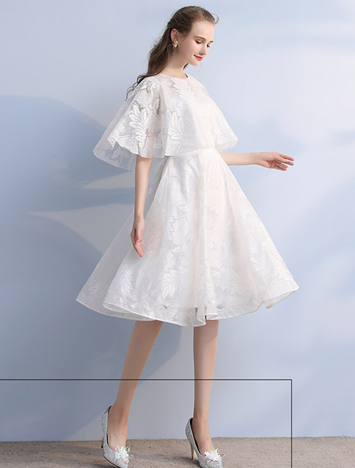 Cocktail Dresses Vintage Dress Party Wear Knee Length Half Sleeve Jewel Neck with Sleek