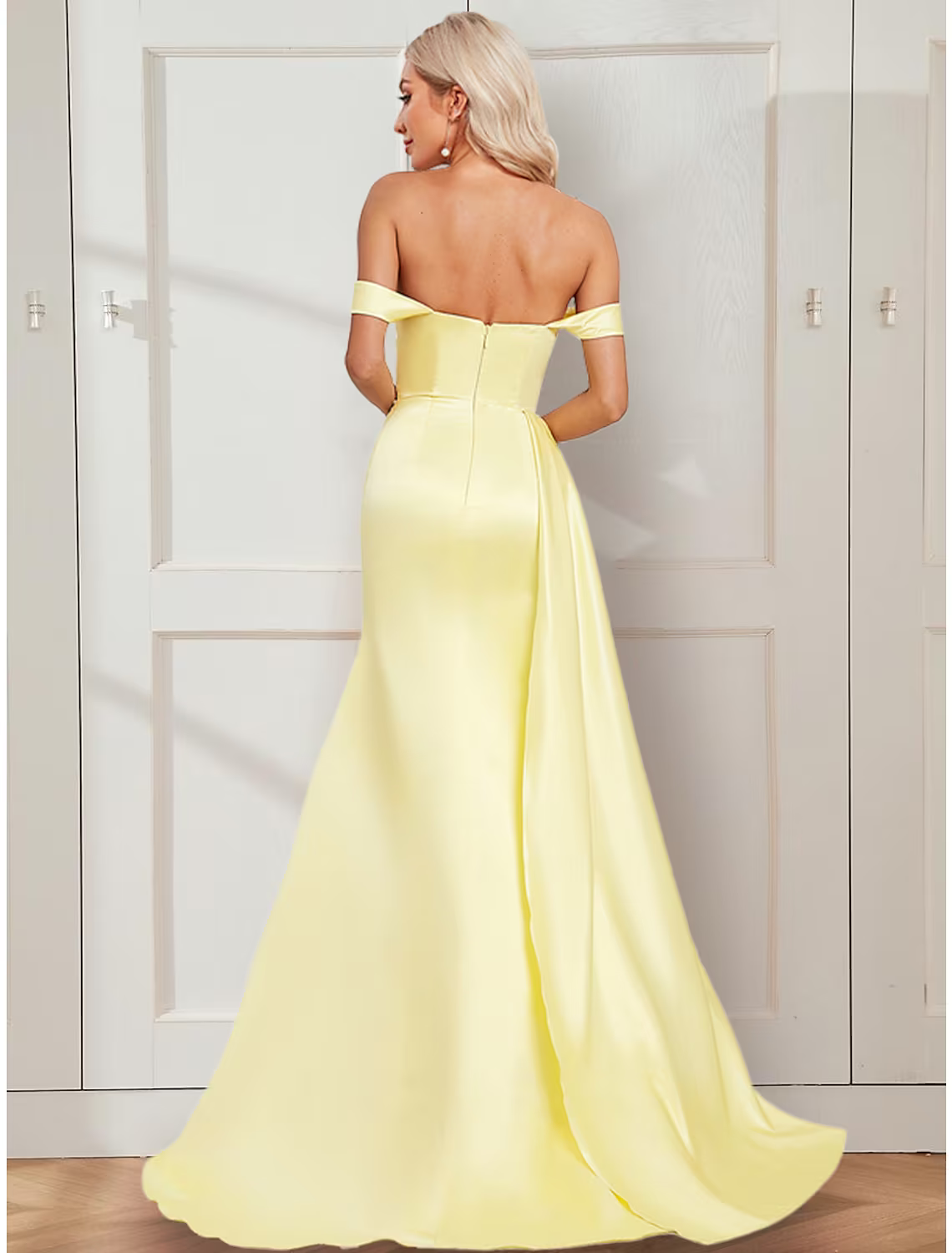 Vintage Dress Party Wear Court Train Sleeveless Off Shoulder with Ruched Slit