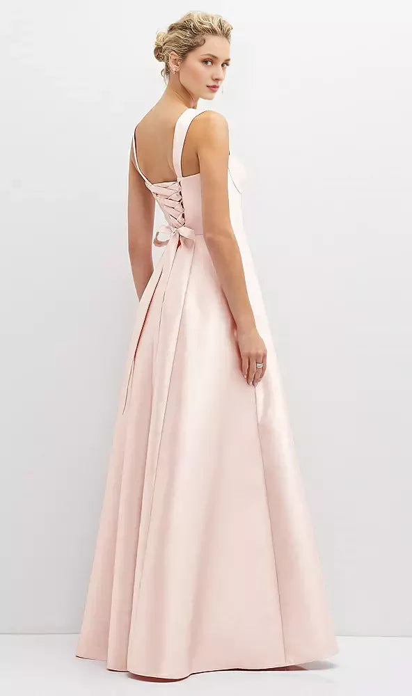 Blush Pink Sweetheart Neck Sleeveless Lace-Up Back Floor-Length Prom Dress