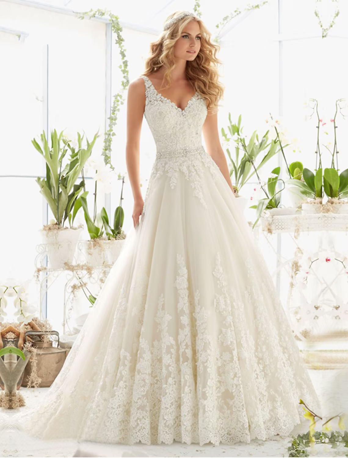 Engagement Open Back Sexy Formal Wedding Dresses Court Train A-Line Regular Straps V Neck