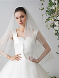 DingJi High Quality Two-tier Pearls Wedding Veil Fingertip Veils Faux Pearl 84.65 in (215cm) Hot Sale Veil