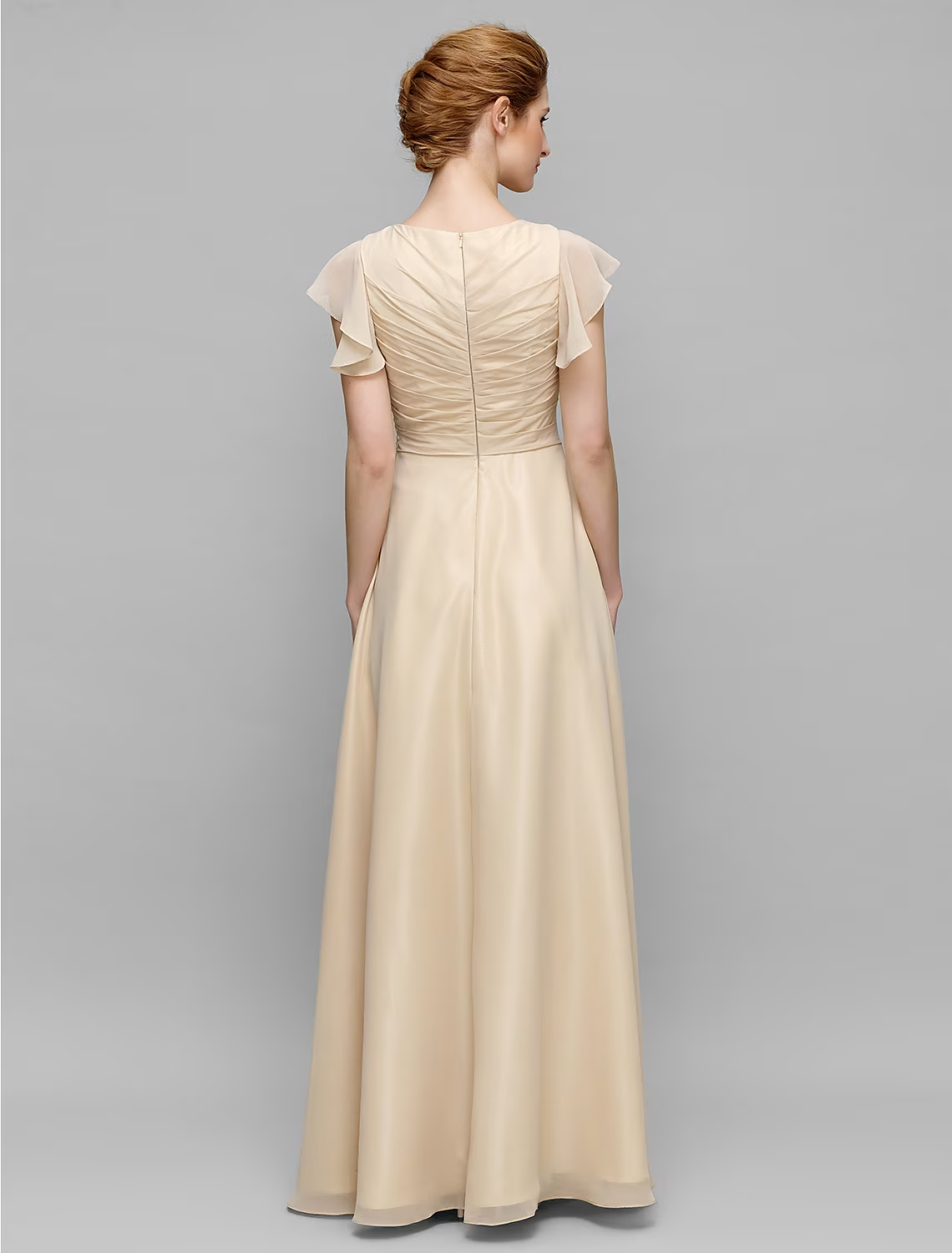 Mother of the Bride Dress Plus Size Elegant V Neck Floor Length Sleeveless with Criss Cross Appliques