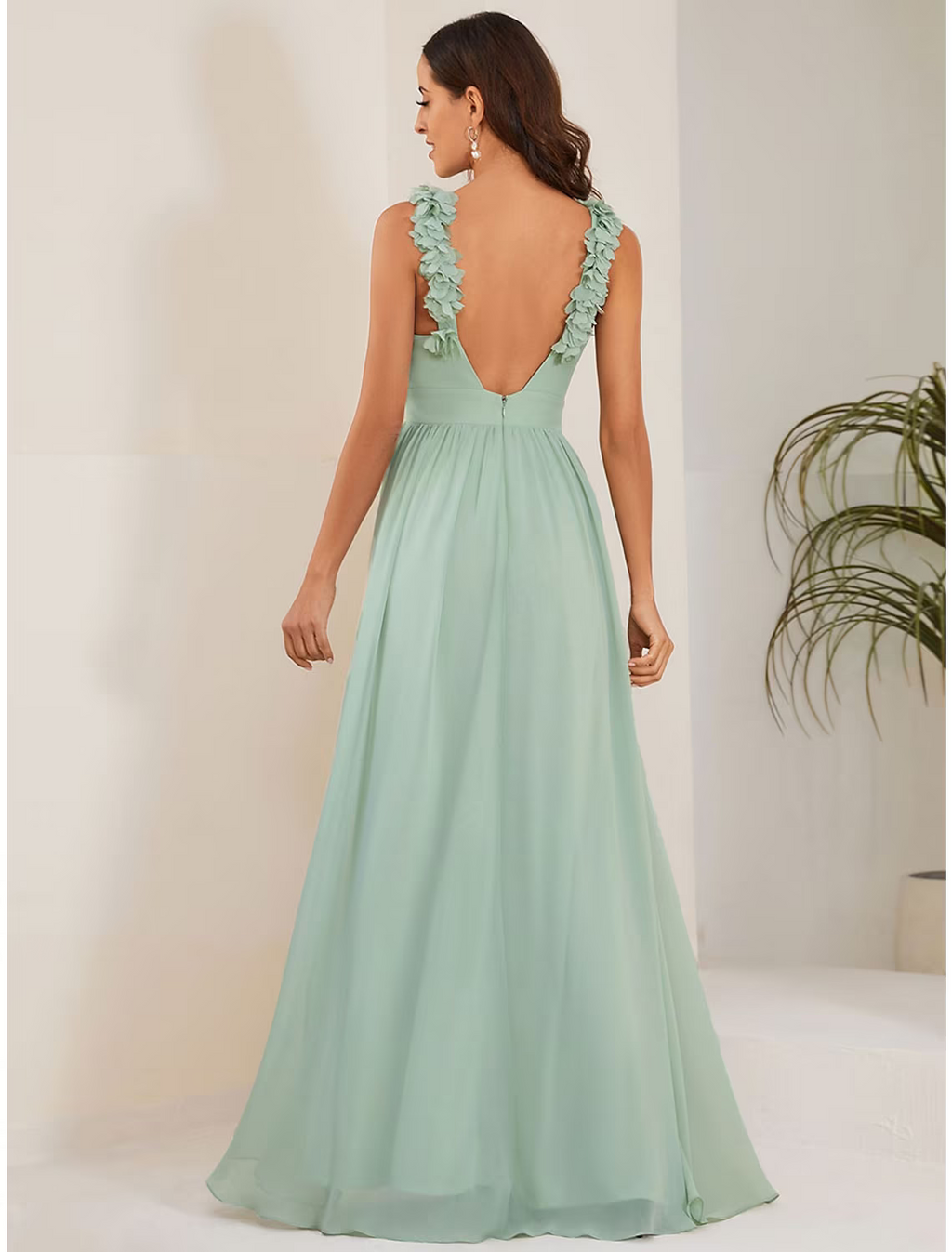 Wedding Guest Dresses Elegant Dress Formal Floor Length Sleeveless Jewel Neck with Pleats Flower