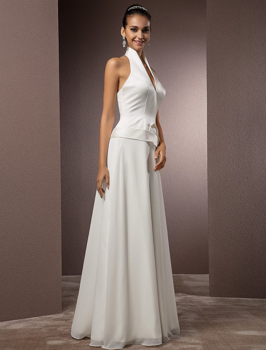 Wedding Dresses Floor Length Regular Straps With Sash Ribbon