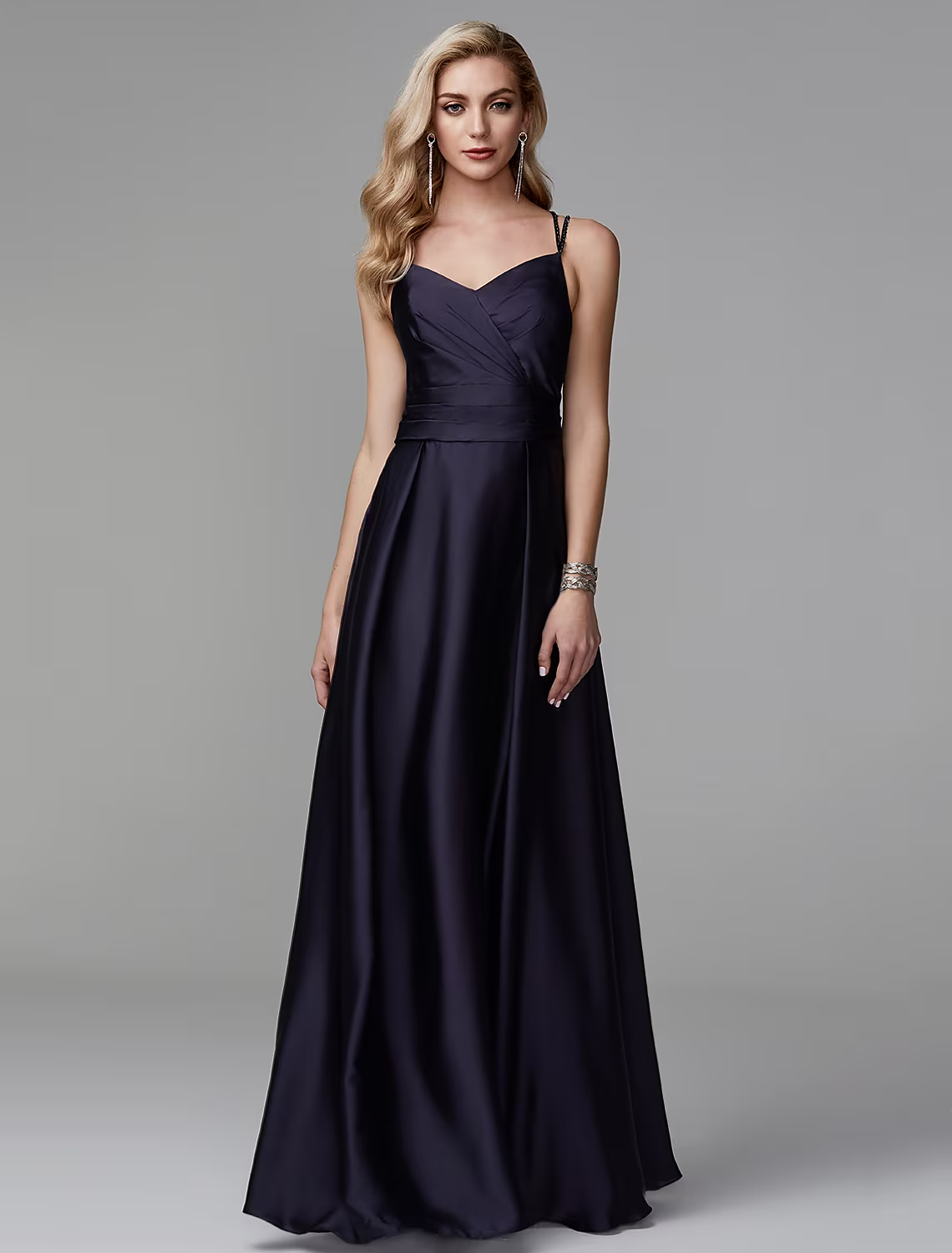 Elegant Red A-Line V-Neck Sleeveless Backless Floor-Length Evening Dress