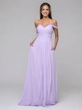 Sweetheart Cold Shoulder Crisscross Back Bridesmaid Dresses