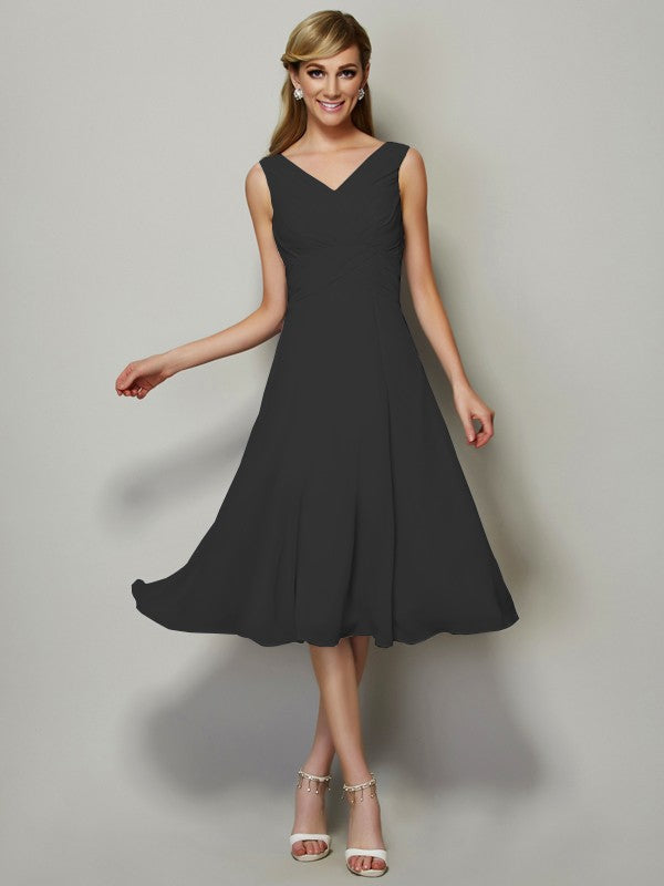 A-Line/Princess V-neck Sleeveless Pleats Short Bridesmaid Dresses