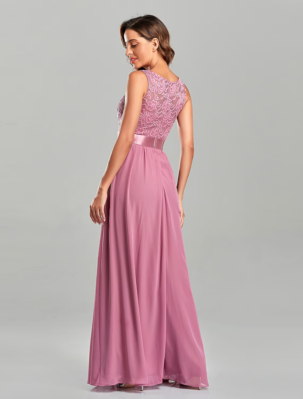 Evening Gown Dress Party Wear Floor Length Short Sleeve Jewel Neck with Embroidery