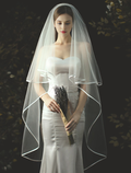 Ding Ji Two-tier Stylish Classic Wedding Veil Chapel Veils Solid Fashion Veil