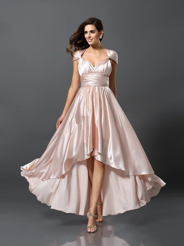 Sheath/Column Sleeveless High Low like Convertible Bridesmaid Dresses