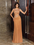 Sheath/Column Scoop Beading Sleeveless Long Mother of the Bride Dresses