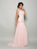 Trumpet/Mermaid Scoop Beading Sleeveless Long Mother of the Bride Dresses