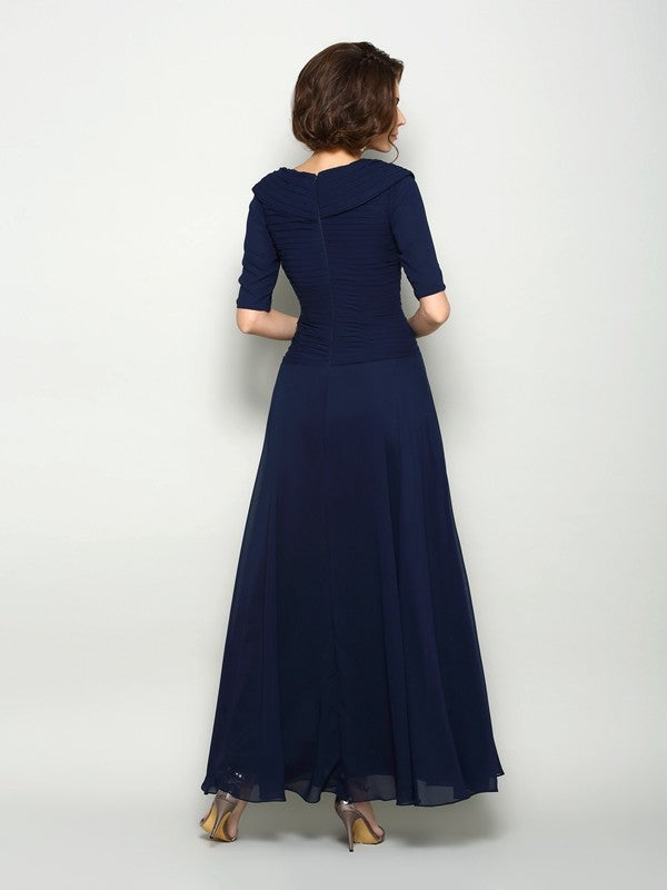 Sheath/Column V-neck 1/2 Sleeves Short Mother of the Bride Dresses