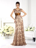 A-Line/Princess V-neck Ruffles Sleeveless Long Mother of the Bride Dresses