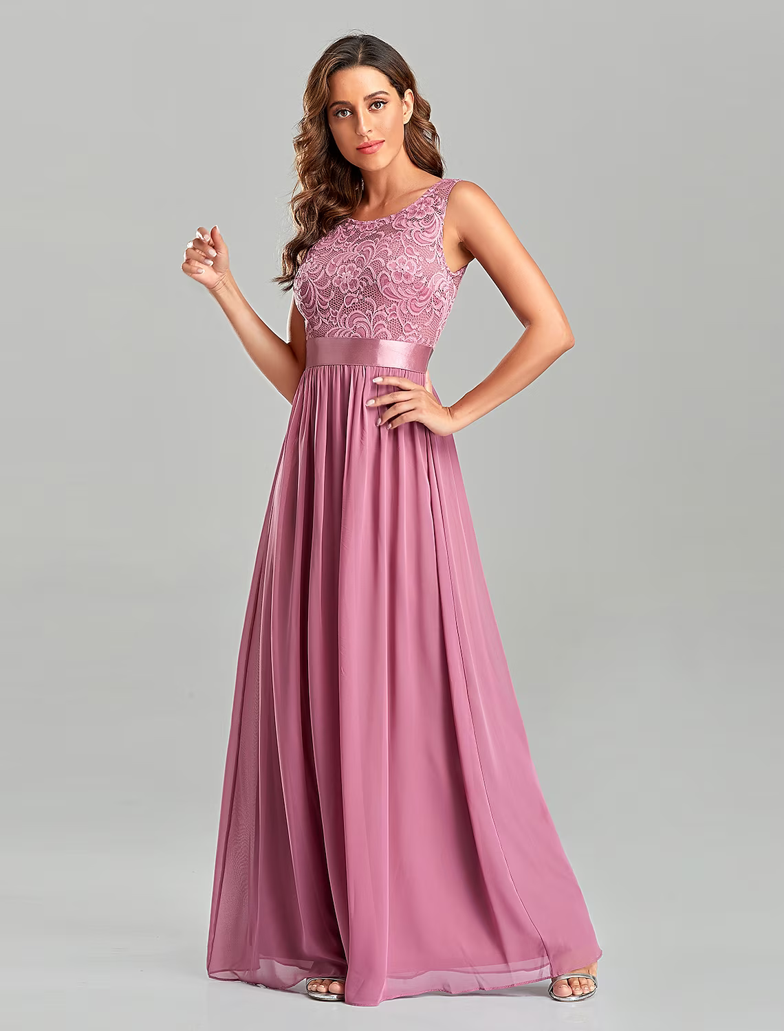 Evening Gown Dress Party Wear Floor Length Short Sleeve Jewel Neck with Embroidery