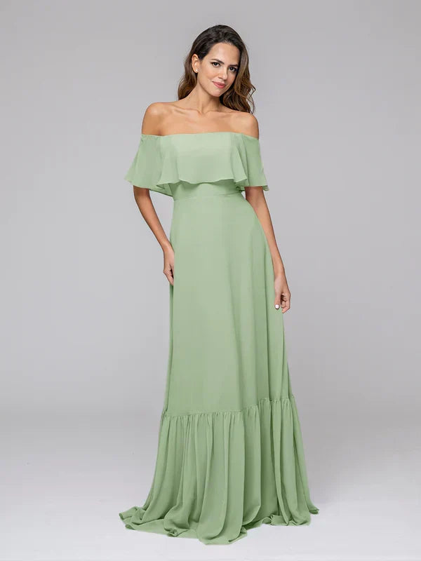 Bohemia A Line Off The Shoulder Bridesmaid Dresses