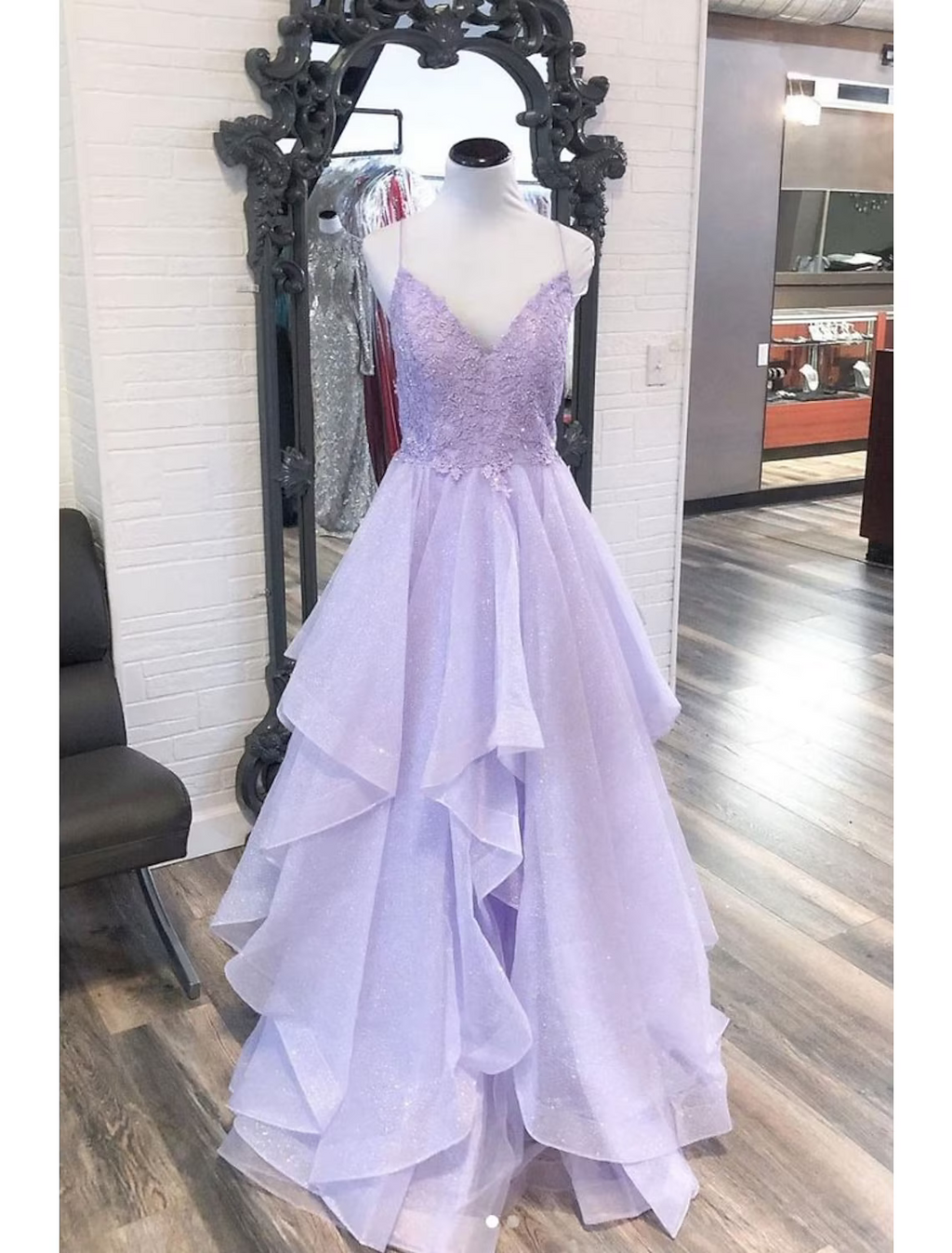 Ball Gown Prom Dresses Princess Dress Formal Floor Length Sleeveless V Neck Backless with Pleats Appliques