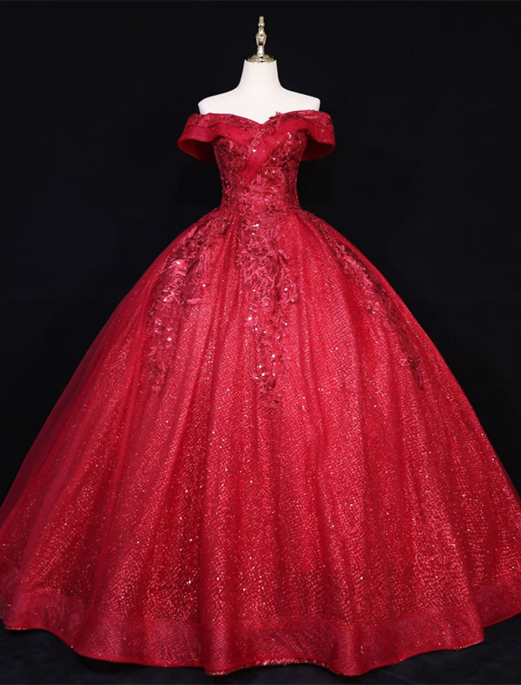 Ball Gown Quinceanera Dresses Princess Dress Performance Floor Length Sleeveless Off Shoulder with Appliques