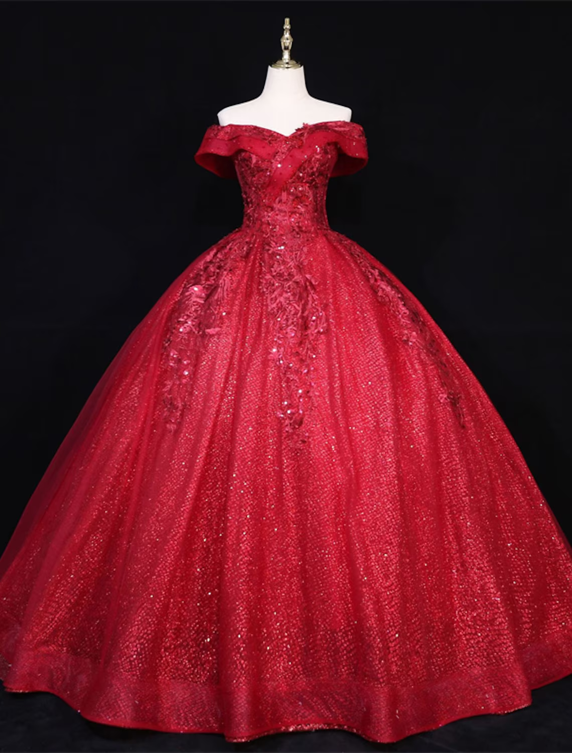 Ball Gown Quinceanera Dresses Princess Dress Performance Floor Length Sleeveless Off Shoulder with Appliques