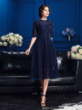 A-Line/Princess Jewel 1/2 Sleeves Short Mother of the Bride Dresses