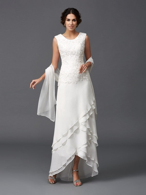 A-Line/Princess Scoop Sleeveless Long Mother of the Bride Dresses