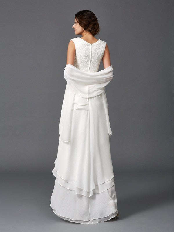 A-Line/Princess Scoop Sleeveless Long Mother of the Bride Dresses