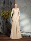 A-Line/Princess Sweetheart 3/4 Sleeves Long Mother of the Bride Dresses