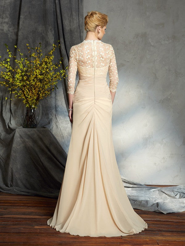 A-Line/Princess Sweetheart 3/4 Sleeves Long Mother of the Bride Dresses