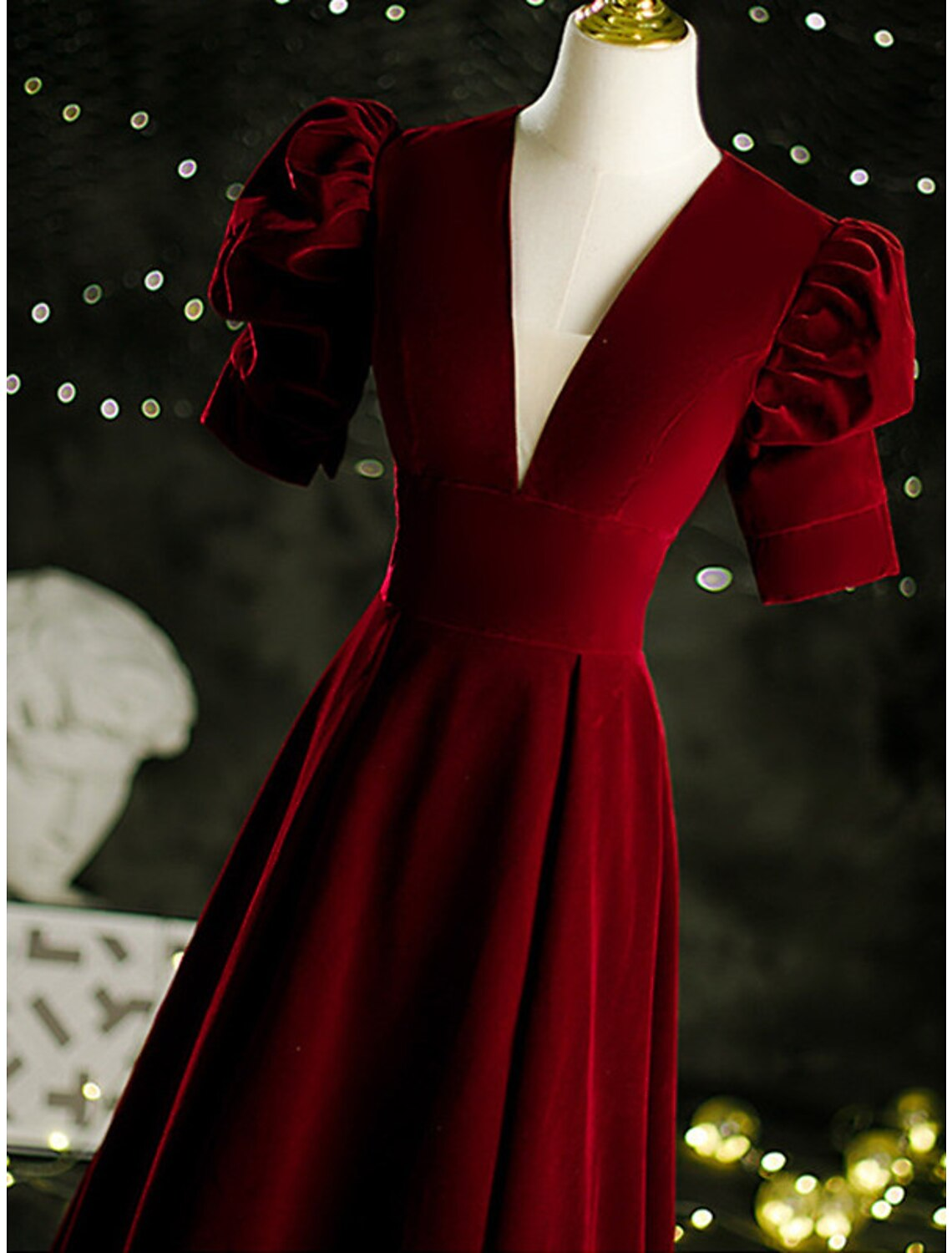 Mother of the Bride Dress Vintage Elegant V Neck Short Sleeve with Pleats