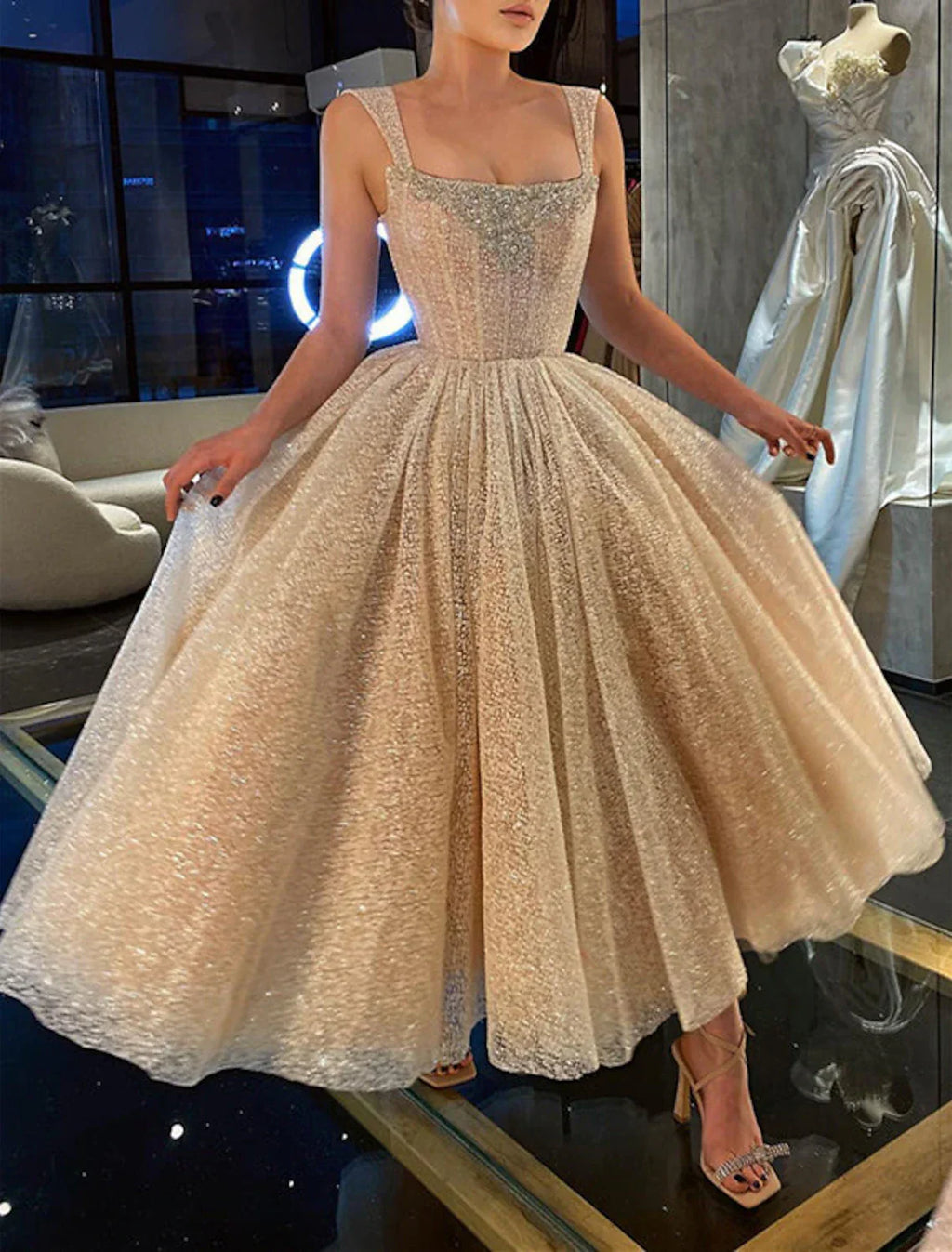 Ball Gown Prom Dresses Corsets Dress Graduation Wedding Party Dress Ankle Length Sleeveless Spaghetti Strap