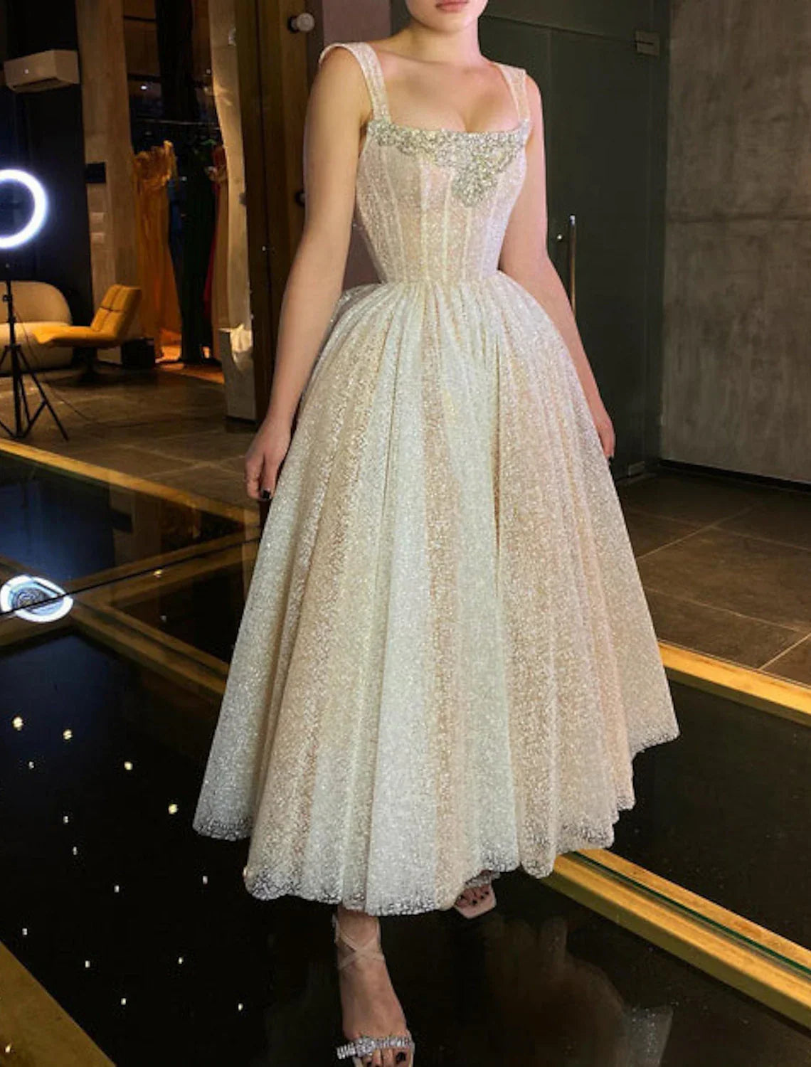 Ball Gown Prom Dresses Corsets Dress Graduation Wedding Party Dress Ankle Length Sleeveless Spaghetti Strap