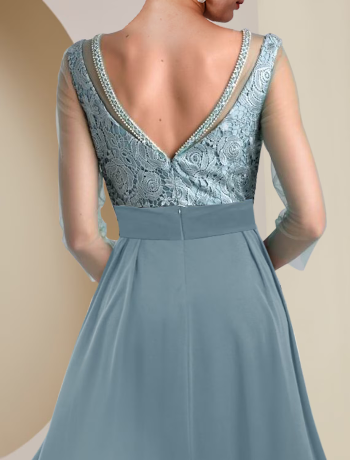 Two Piece Mother of the Bride Dress Formal Wedding Guest Vintage Elegant Length Knee Length Length Sleeve with Beading Appliques