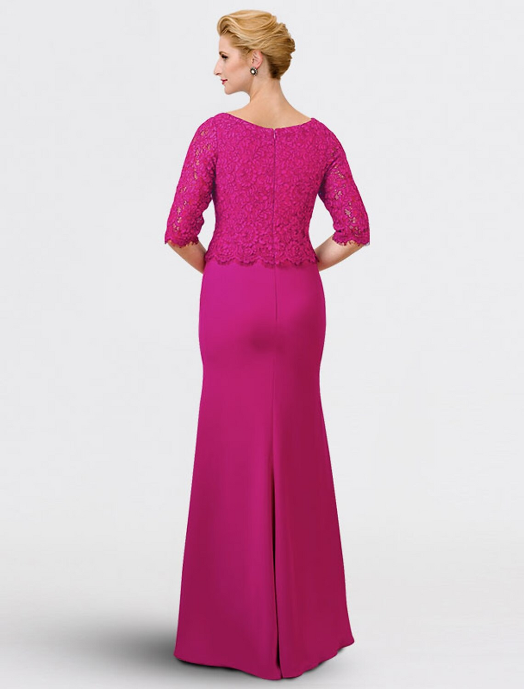 Mother of the Bride Dress Elegant V Neck Floor Length Half Sleeve with Appliques