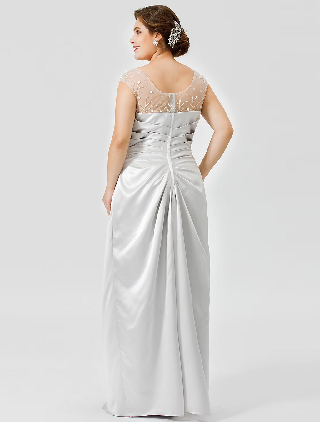 Mother of the Bride Dress Classic Timeless Elegant Luxurious Plus Size Floor Length Sleeveless No with Pleats Crystals