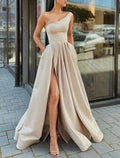 Princess Prom Dresses Sexy Dress Formal Floor Length Sleeveless One Shoulder with Pleats