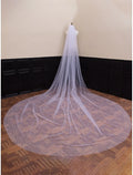 Ding Ji One-tier Comtemporary Stylish Wedding Veil Cathedral Veils with Faux Pearl Youthful Charming Hot Sale Veil