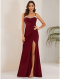 Wedding Guest Dresses Sexy Dress Formal Floor Length Sleeveless Strap Fabric with Slit